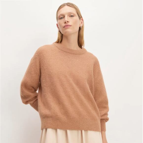 Everlane The Cocoon Crew in Alpaca Cardigans Medium Warm Tupe Tan - Picture 1 of 8